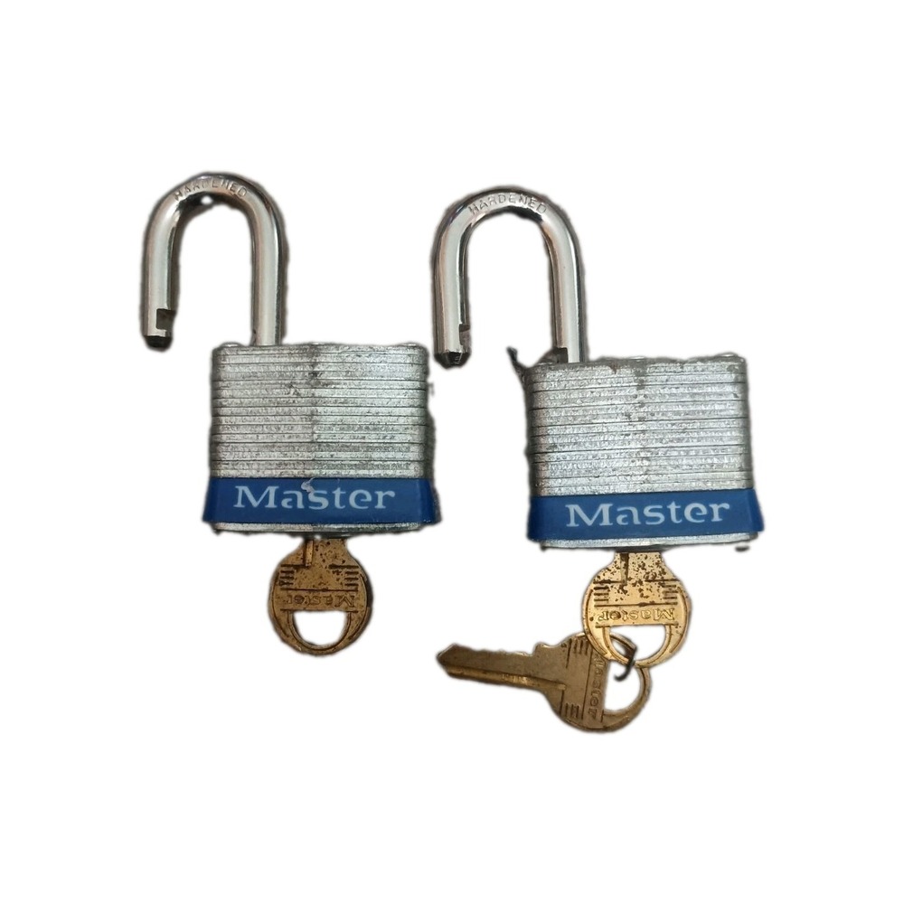 (2) Master Lock No.3 Padlocks Keyed Different